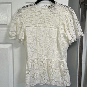Lace, short sleeved blouse